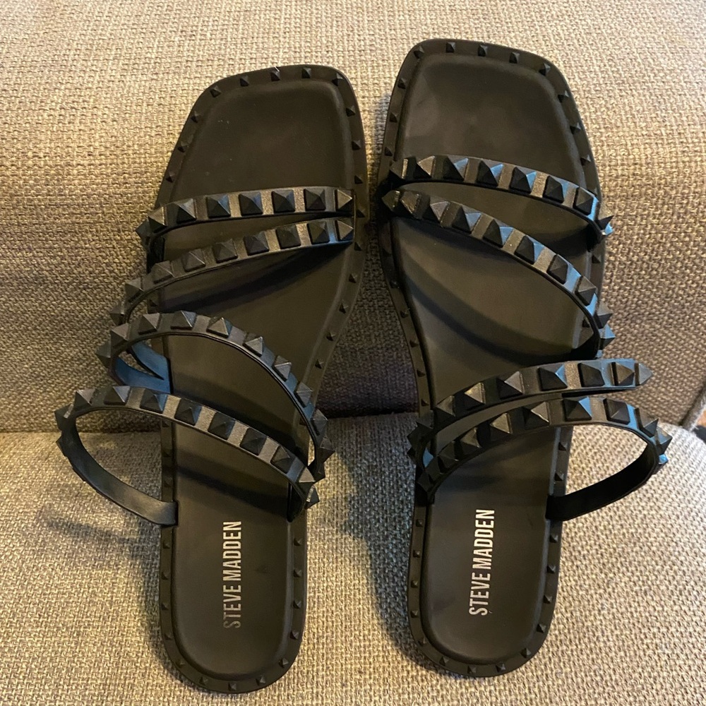 Steve Madden Black Studded Sandals